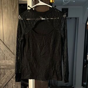 VENUS Black Embellished Cut Out Blouse